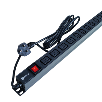 1U Back-to-Back PDU 12 Port (8×C13 + 4×C19) – 13AMP 