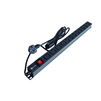 1U Back-to-Back PDU 12 Port (8×C13 + 4×C19) – 13AMP 