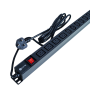 1U Back-to-Back PDU 12 Port (8×C13 + 4×C19) – 13AMP 