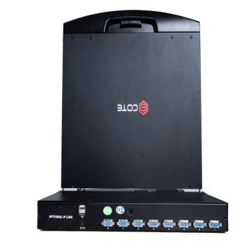 19" Standard Rack Mountable KVM Console with Integrated Switch 16 port 